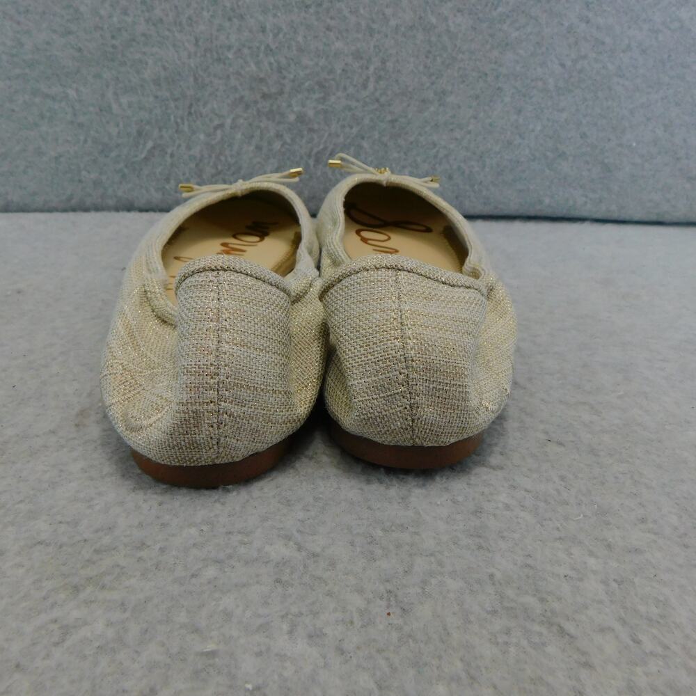 Sam Edelman Felicia Natural Gold Shimmery Linen Ballet Womens Size 7 Shoe - Picture 6 of 9